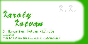 karoly kotvan business card